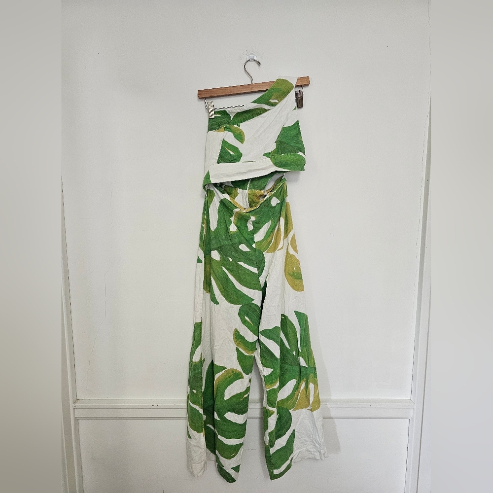 FARM Rio Green Leaf Print Jumpsuit